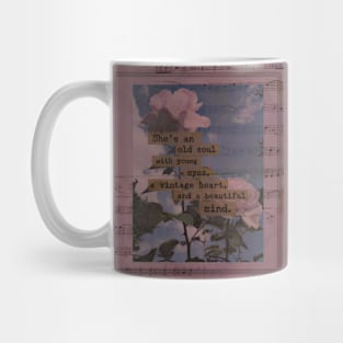 Aesthetics, Vintage, light academia, roses, pink, notes Mug